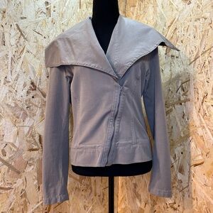 Olsen Europe Taupe Zip Jacket | Structured Collar | Minimalist Layer Streetwear